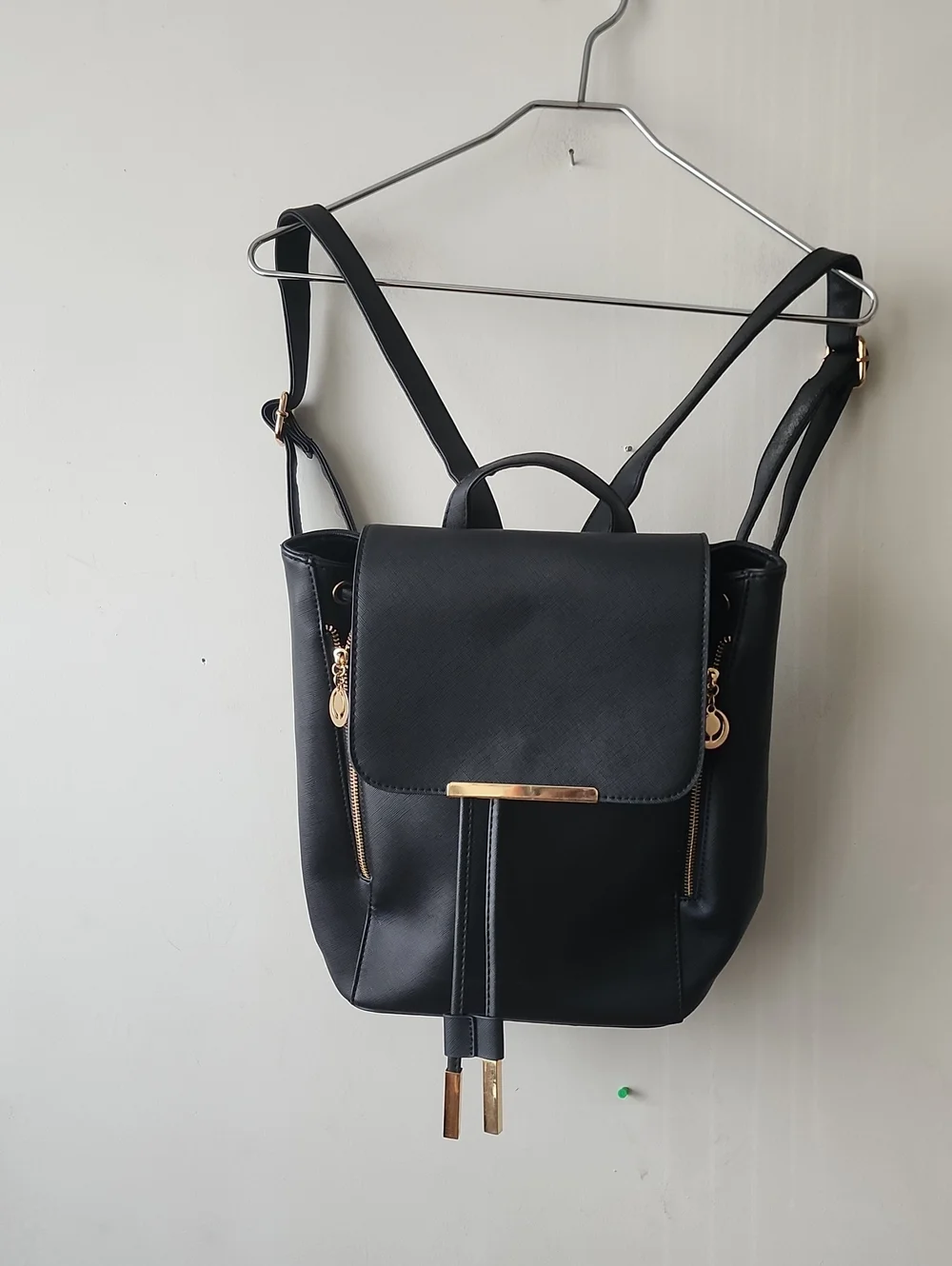 Elegant Black Women’s Backpack with Gold Hardware. Great Condition
